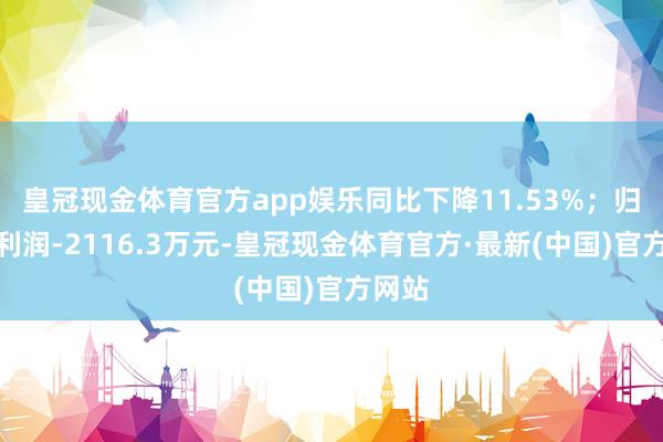 皇冠现金体育官方app娱乐同比下降11.53%；归母净利润-2116.3万元-皇冠现金体育官方·最新(中国)官方网站